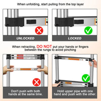 Adjustable Telescopic Ladder for Home & Outdoor Use – 330lb Capacity