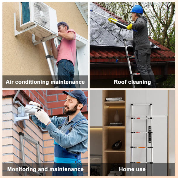 Adjustable Telescopic Ladder for Home & Outdoor Use – 330lb Capacity