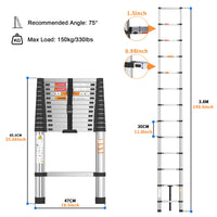 Adjustable Telescopic Ladder for Home & Outdoor Use – 330lb Capacity
