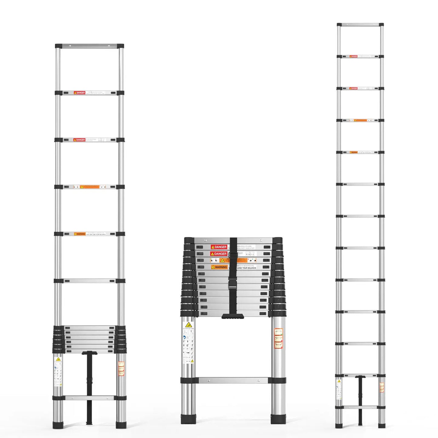 Adjustable Telescopic Ladder for Home & Outdoor Use – 330lb Capacity